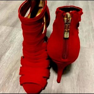 BCBG Red strappy heels